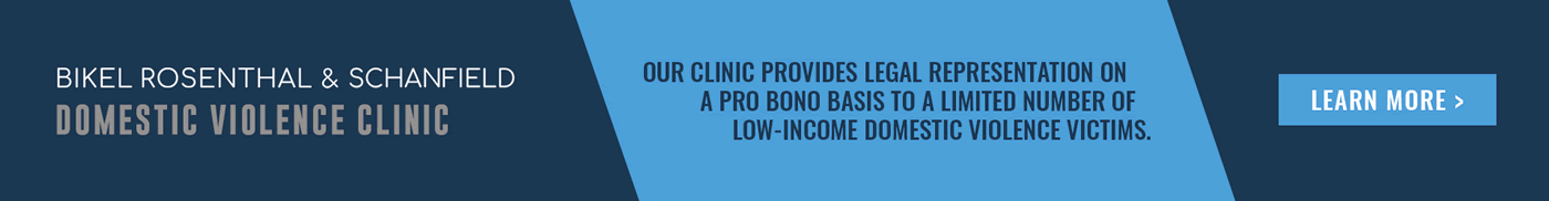 Our Domestic Violence Clinic provides legal representation on a pro bono basis to a limited number of low-income domestic violence victims.